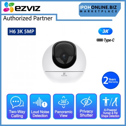 EZVIZ H6 5MP 3K Dual-Band 2.4 5GHz Smart Home Wi-Fi CCTV Camera Type-C CS-H6 EZVIZ H6 5MP 3K Dual-Band 2.4 5GHz Smart Home Wi-Fi CCTV Camera Type-C CS-H6